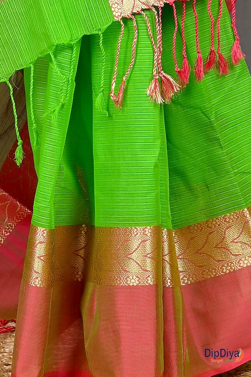 Green Pure Cotton Parvin Tant Saree (578)